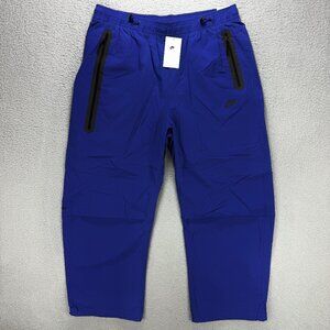 Nike Tech Pants Mens Extra Large XL Blue Woven Oversized Stacked Parachute Baggy